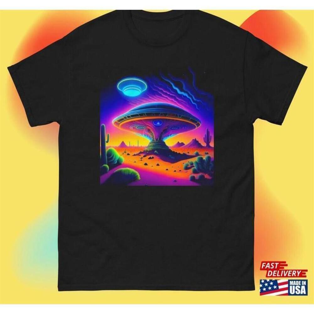 Ufo Desert X Files Alien Ai Art Classic Unisex